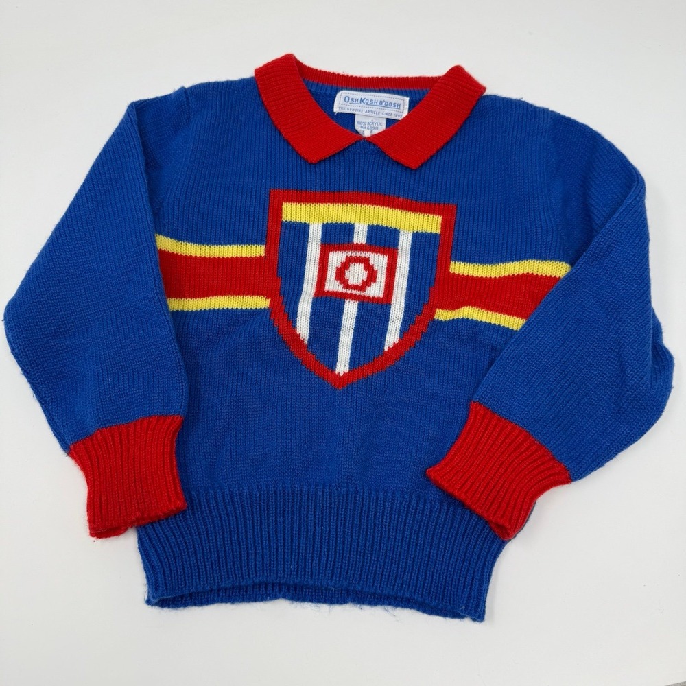 Vintage Oshkosh B'gosh‎ Collar Sweater blue 4t